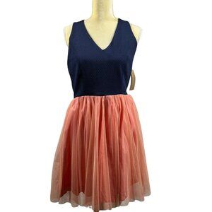 Francesca’s Annabella Fit & Flare Cocktail Party‎ Dress Navy & Coral size Med